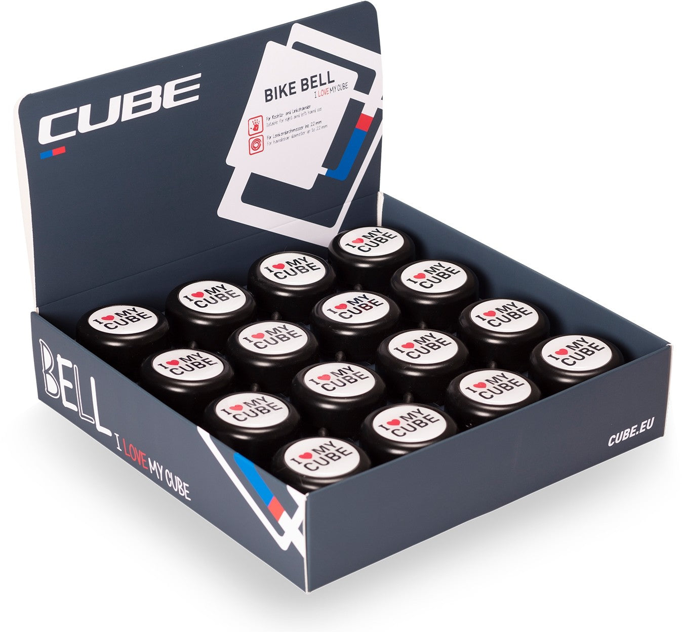 CUBE Bell Box I Love My CUBE Black White Red 16 Pcs cubestores.nl