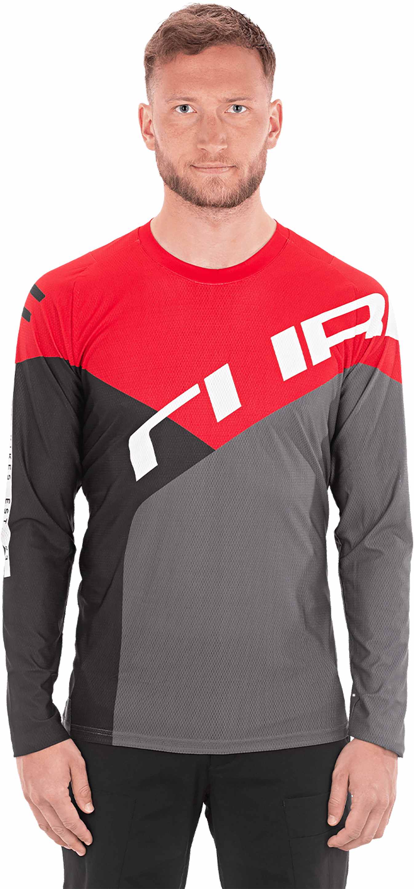 CUBE Edge Round Neck Jersey L/S Black/Red