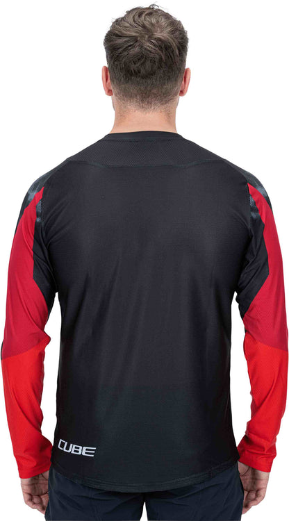 CUBE Edge Round Neck Jersey Ls Black/Red