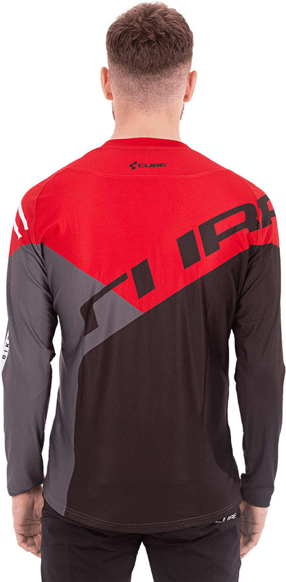 CUBE Edge Round Neck Jersey L/S Black/Red