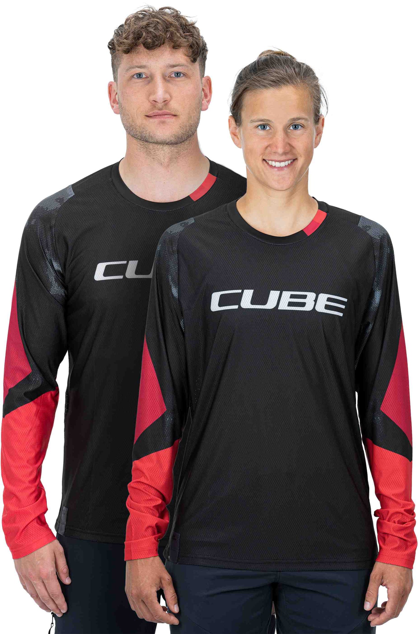 CUBE Edge Round Neck Jersey Ls Black/Red